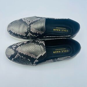 Cole Haan Black and Gray Slip-On Shoes